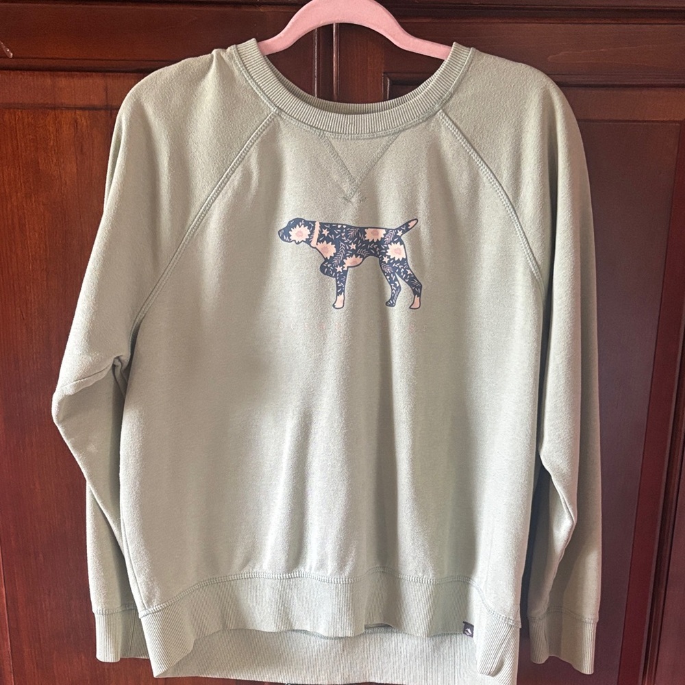Ocean+Coast Floral Dog Graphic Scoop Neck Sweatshirt